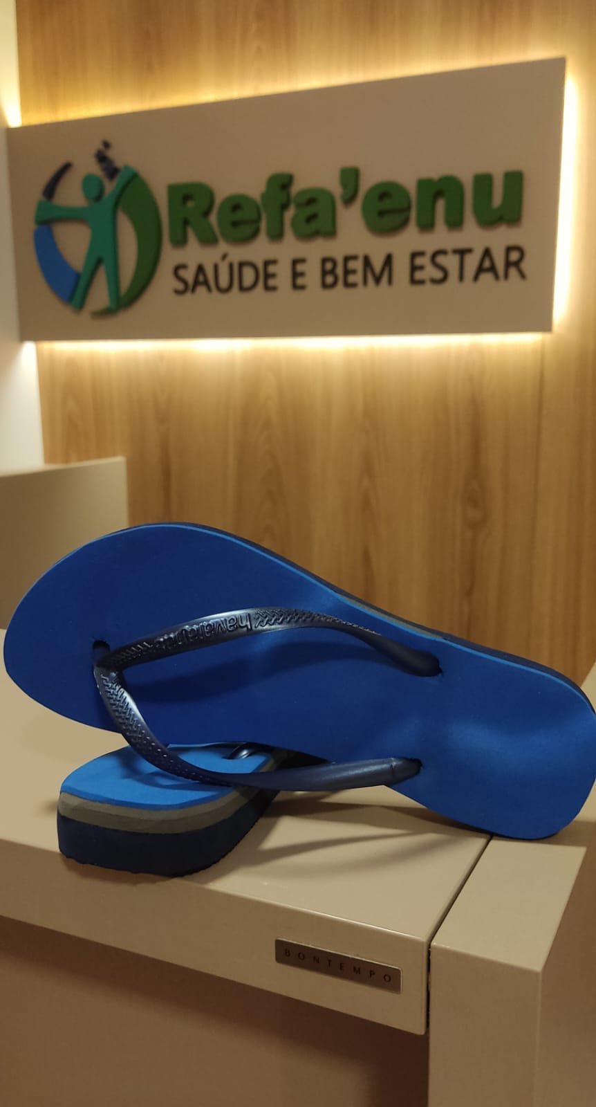 Palmilha no chinelo